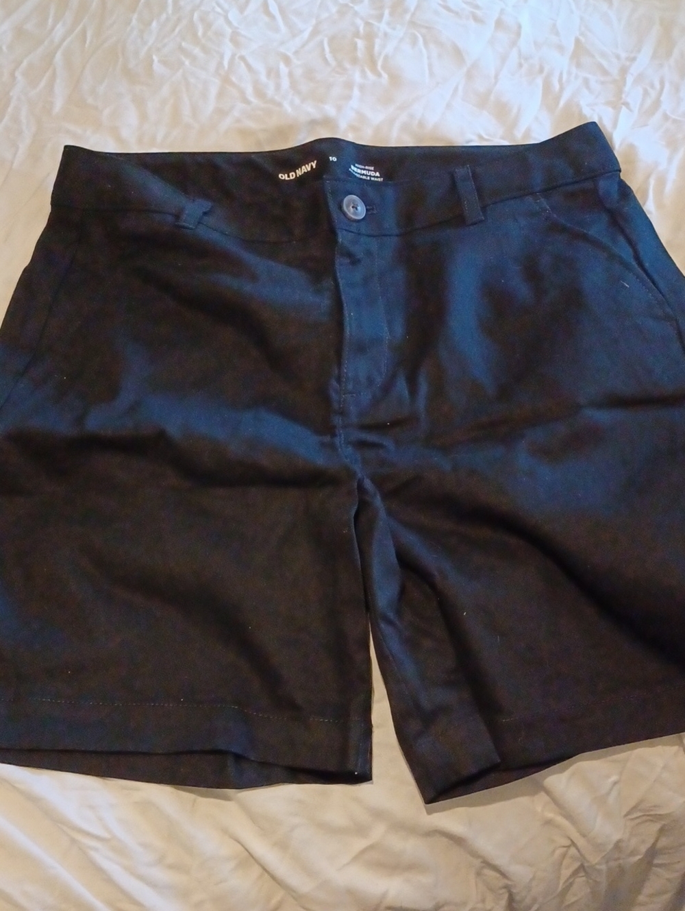 Old Navy Black Womens Highrise Bermuda Flat-Front Casual Shorts